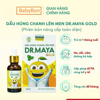 Dầu húng chanh lên men chính hãng Dr.Maya Gold chai 30ml - Hỗ trợ trị ho, tăng đề kháng cho bé ngay từ sơ sinh