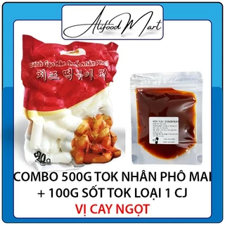 Combo 500g Tok nhân phô mai gói đỏ + 100g sốt tokbokki