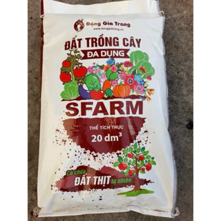 Đất trồng cây đa dụng Sfarm có chứa đất thịt tự nhiên - bao 20dm3 khoảng 13 kg