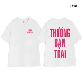 [ Áo Couple ] Áo Thun Cho Cặp Đôi Thương Bạn Trai, Thương Bạn Gái Form rộng 100% Cotton 2 chiều Local Brand - AC359