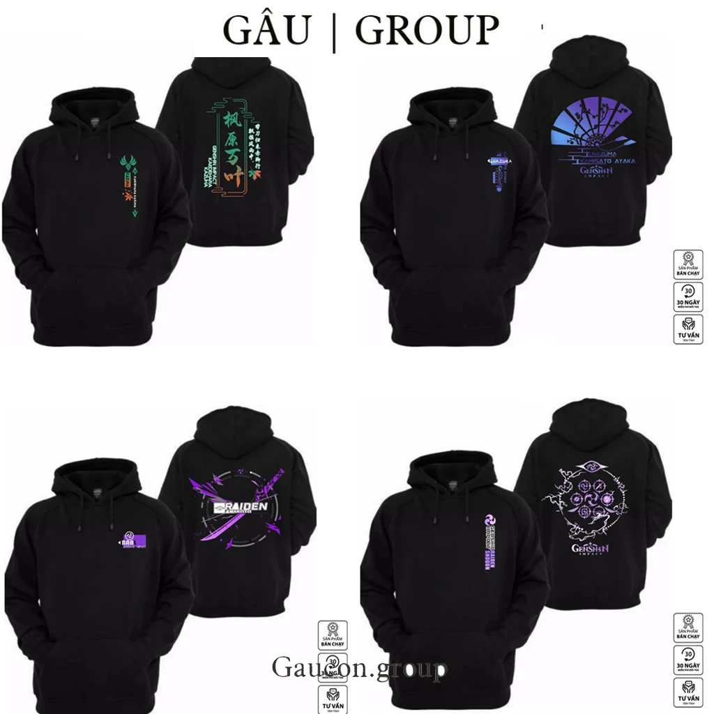 BST Áo Hoodie ❤ x Game Genshin Impact mẫu HOT cực chất