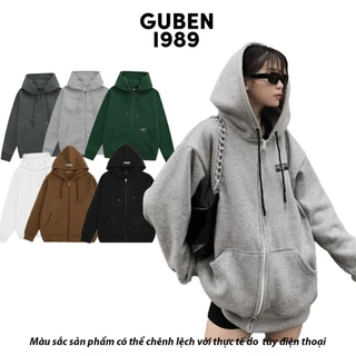 CÓ BIG SIZE Áo khoác Hoodie Zip Local trơn basic tag cao su - Guben 1989