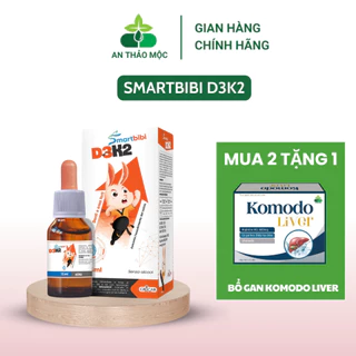 Siro Smartbibi D3K2 bổ sung vitamin giúp bé tăng sức đề kháng, hấp thu canxi và duy trì hệ xương răng chắc khỏe