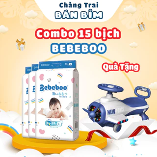 [ Combo 15 Bịch + Quà ] Tã Bỉm Bebeboo Nhật Bản size NB80/S70/M60/XL46 chống tràn, chống hăm, siêu mềm mỏng mịn cho bé