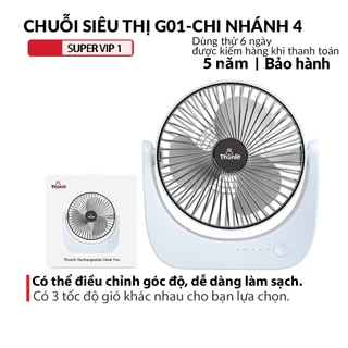 Quạt Sạc G01 USB Để Bàn 6 Inch 3 Mức Tốc Độ 1250mAh