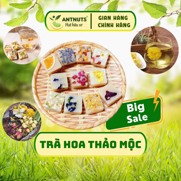 Trà Hoa Thảo Mộc Đường Phèn Mật Ong 1 viên đầy đủ các vị- Thanh lọc cơ thể