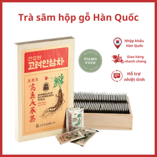 [Nhập khẩu Hàn Quốc] Trà hồng sâm Hàn Quốc hộp gỗ cao cấp (Hộp 100 gói x 3g)