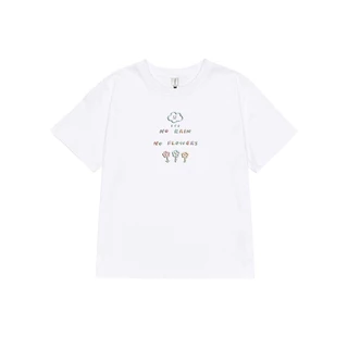 Áo baby tee, in chữ NO RAIN NO FLOWERS, áo thun nữ, 100% cotton, co giãn 4 chiều