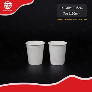 SET 50 Ly giấy Cốc giấy 190ml 7oz chuyên dùng cafe nóng, văn phòng, nước uống nóng v.v...