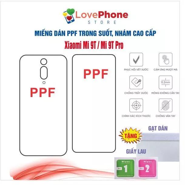 Dán PPF Xiaomi Mi 9T / 9T Pro bảo vệ màn hình chống vân tay tự phục hồi vết xước - Love Phone