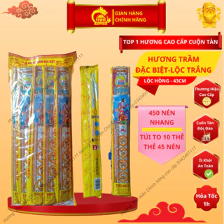 [Chính Hãng] Nhang Trầm Đặc Biệt Cao To 43Cm Thu Hiền, Hương Trầm Đặc Biệt Đậu Tàn Ít Khói Cao Cấp 10 Thẻ