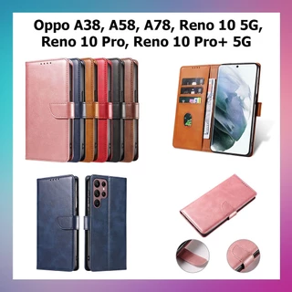 Bao da Oppo A38, A58, A78, Reno 10 5G, Reno 10 Pro, Reno 10 Pro+ 5G Reno 11 5Gdạng ví, có nắp gập, dạng nút cài