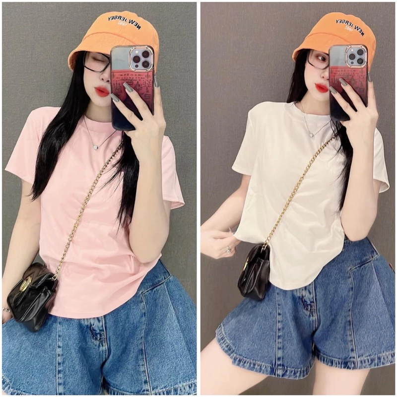 Áo thun thái phom RỘNG và VỪA kiểu Trơn basic mát lịm co giãn 4 chiều🌷KLii sẵn