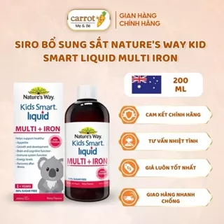 Siro Bổ Sung Sắt Nature's Way Kid Smart Liquid Multi Iron, Hỗ Trợ Tăng Đề Kháng Cho Bé 200ml