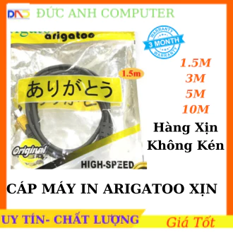 Cáp máy in 1M5/ 3M/ 5M/ 10M ARIGATOO, cổng USB 2.0 loại tốt  - Bảo hành 3 tháng