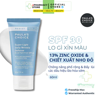 Kem chống nắng có màu Paula's Choice Resist Super-Light Wrinkle Defense SPF 30 60ml (shopauth)