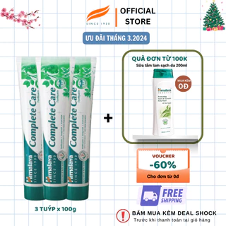 Combo 3 tuýp kem đánh răng bảo vệ nướu Himalaya Complete Care Toothpaste 100g/ tuýp