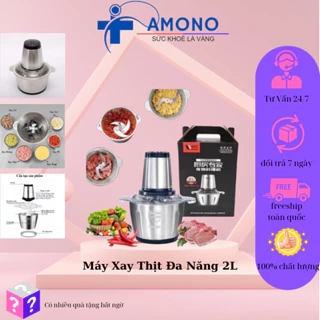 Máy Xay Thịt Đa Năng 4 Lưỡi Dao Sắt Bén Công Suất 250W, Dung Tích 2L - AMONO VIETNAM