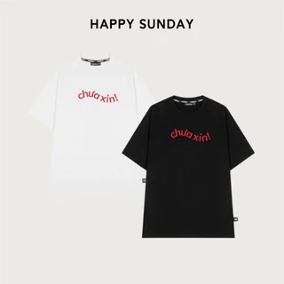 Áo thun Local Brand Happy Sunday In Chữ Chưa Xỉn Form Rộng Unisex