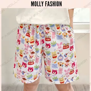 Quần Short hoạt hình Unisex WINNIE POOH❤️ Quần đùi nam nữ mặc nhà Freesize 38-65kg Molly Fashion