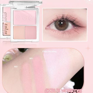 Bảng Phấn Mắt Kèm Highlight Và Má Hồng 3 Ô GOGO TALES (GT644) Sweet Diary Blusher Eyeshadow Palette