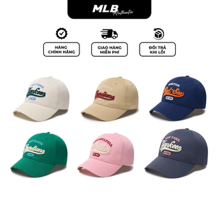 Mũ lưỡi trai MLB logo thêu cao cấp hàng xuất dư phong cách Hàn Quốc, vải kaki cao cấp, nón lưỡi trai nam nữ unisex