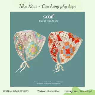 Băng đô dệt kim handmade hình hoa