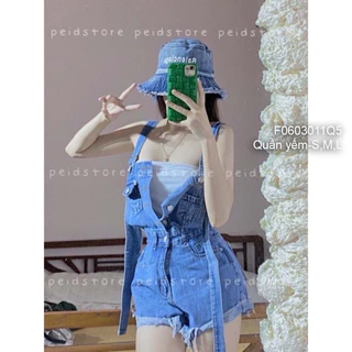 Yếm short jean rách cá tính, yếm short jean nữ VIENS STORE