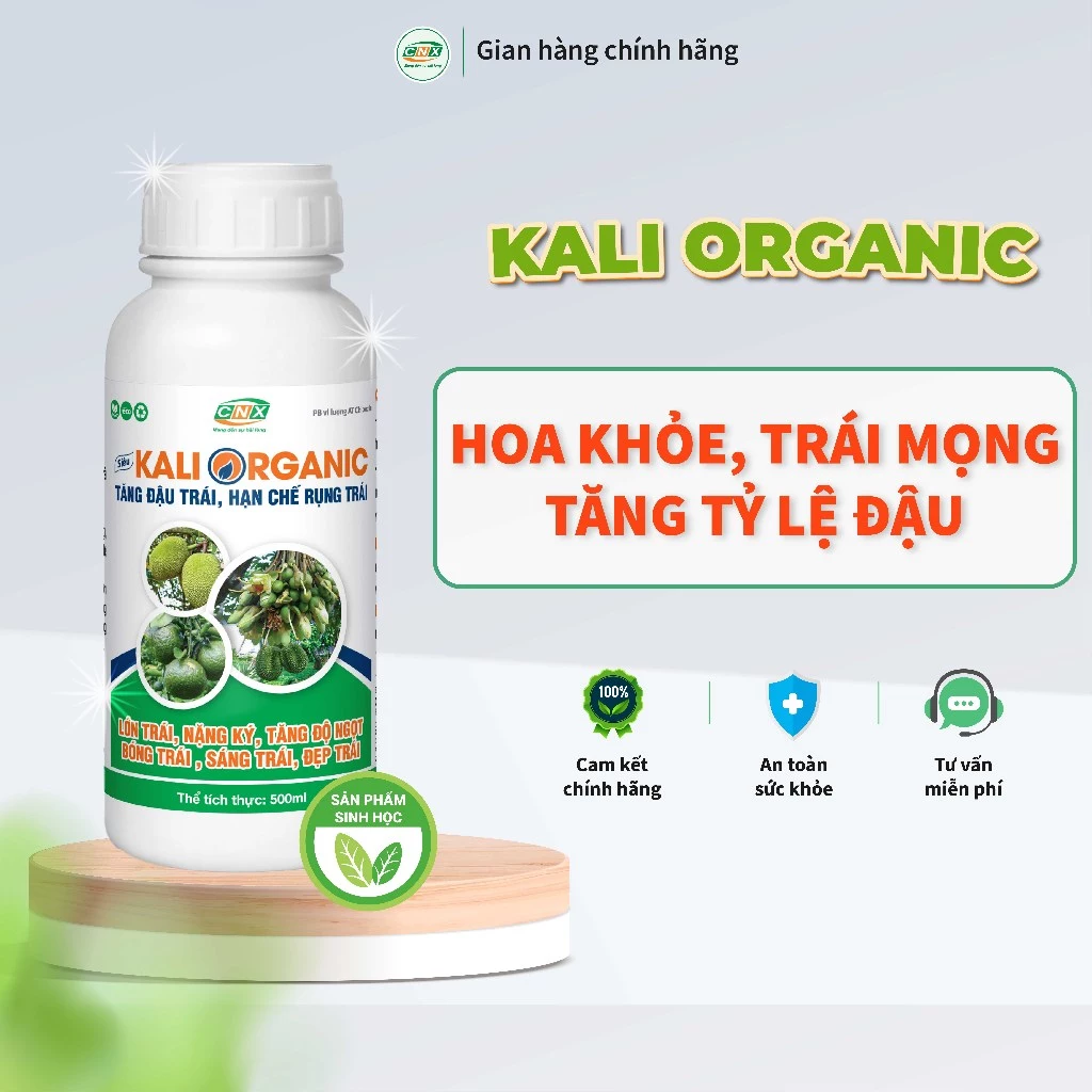 Phân bón vi lượng SIÊU KALI ORGANIC giúp bông to, mọng quả, tăng tỷ lệ đậu quả, cho màu sắc đẹp - CNX 500ML