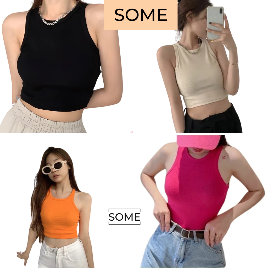 Áo Croptop Nữ Kiểu Ba Lỗ Ngược Đủ Màu Chất Thun Gân Dày Dặn Cực Hót