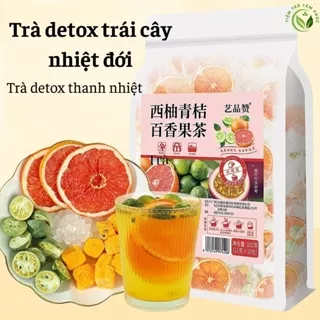 Trà detox trà quất xanh chanh dây cam vàng sấy lạnh mát gan giải nhiệt