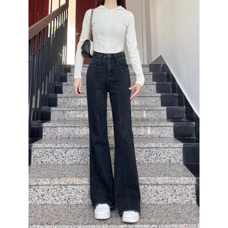 ( Thanh lý xả kho ) Quần jeans nữ ống loe tua rua, quần bò nữ lưng cao tôn dáng Uzllang thời trang xứ An Nam