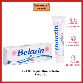 Gel Bôi Ngừa Mụn Belazin - Hỗ Trợ Thâm Da, Kiểm Soát Dầu Tốt, Đẩy Mụn Nhanh, Xe Khích Lỗ Chân Lông, Dưỡng Da (Tuýp 15g)