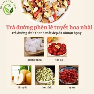 Trà dưỡng sinh lê tuyết đường phèn hoa nhài, kỷ tử, táo đỏ, trà dưỡng sinh thanh nhiệt dưỡng nhan nhuận họng