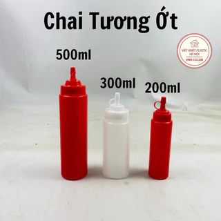 Lọ tương ớt, chai tương cà size 200ml, 300ml, 500ml, nhựa Việt Nhật cao cấp dùng cho quán ăn