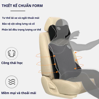 CHÍNH HÃNG Sport | COMBO Bộ Gối Tựa Đầu và Tựa Lưng Cao Su Non Nguyên Khối Cao Cấp Siêu Đàn Hồi Chống Đau Mỏi .