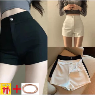 Quần short nữ cạp cao nhảy dance vải thun thể thao mặc nhà đen ngắn, quần đùi nữ lưng cao bó sóc sooc sort | ZenCj.Shop