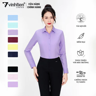 Áo Sơ Mi Nữ Dài Tay Vải Trơn Modal Slimfit 315 Vĩnh Tiến - Nhiều Màu