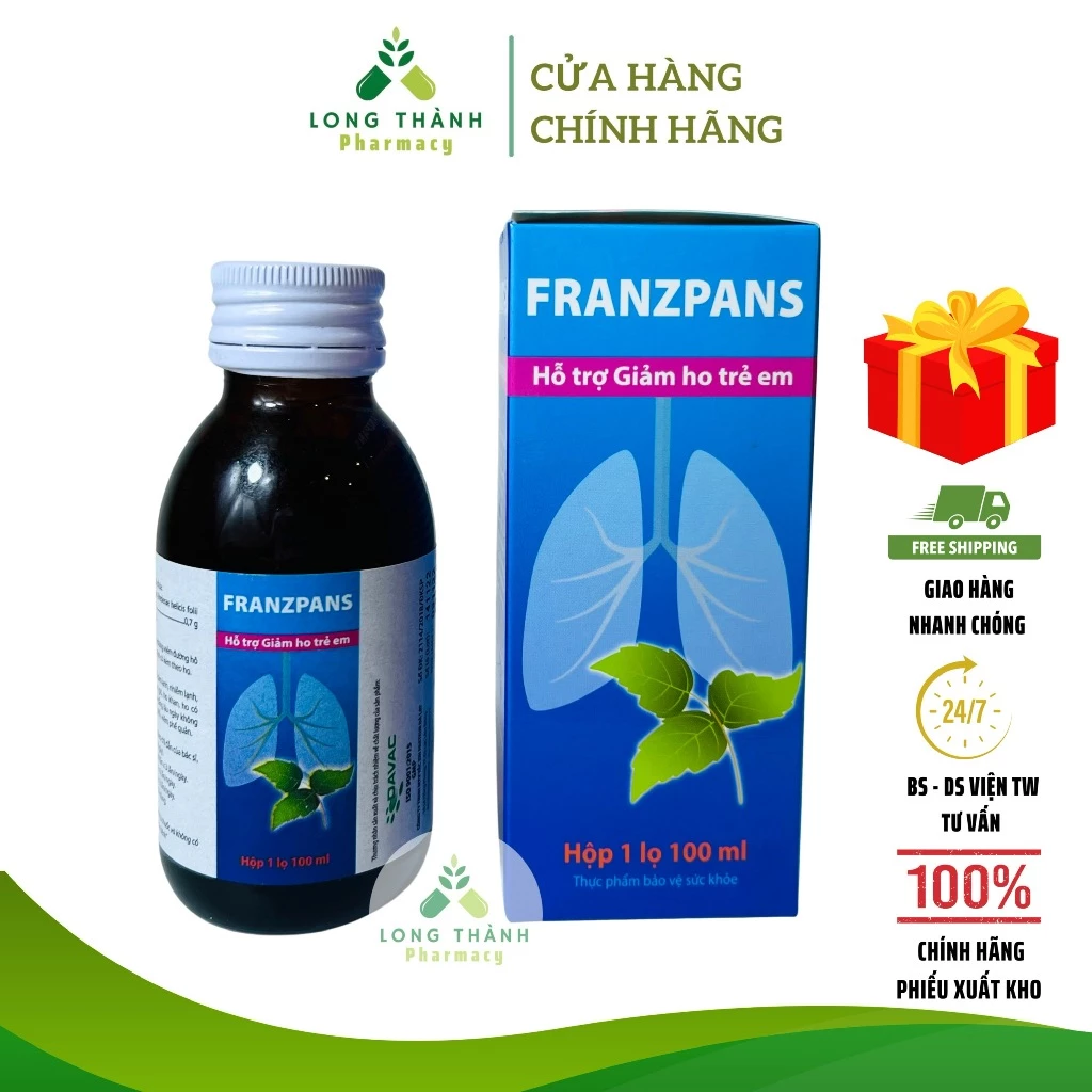 Siro ho thảo dược Franzpans - Hỗ trợ giảm ho cho trẻ em, giảm triệu chứng đường hô hấp (Lọ 100ml)