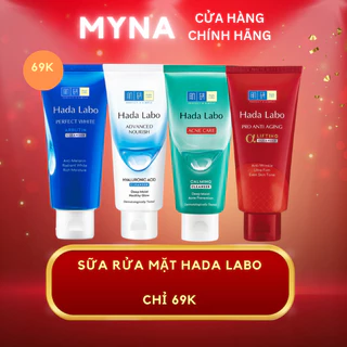 Sữa Rửa Mặt Hada Labo Advanced Nourish / Perfect White / Acne Care / Pro Anti Aging Cleanser 80g - Kem Rửa Mặt Dưỡng Ẩm