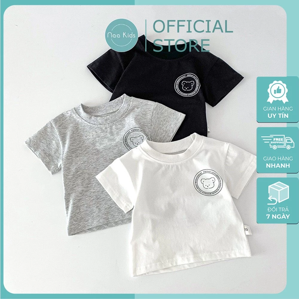 Áo cộc tay mùa hè cho bé 0-3 tuổi, áo thun trơn cotton mềm mát cho bé phong cách hàn quốc hàng QCCC