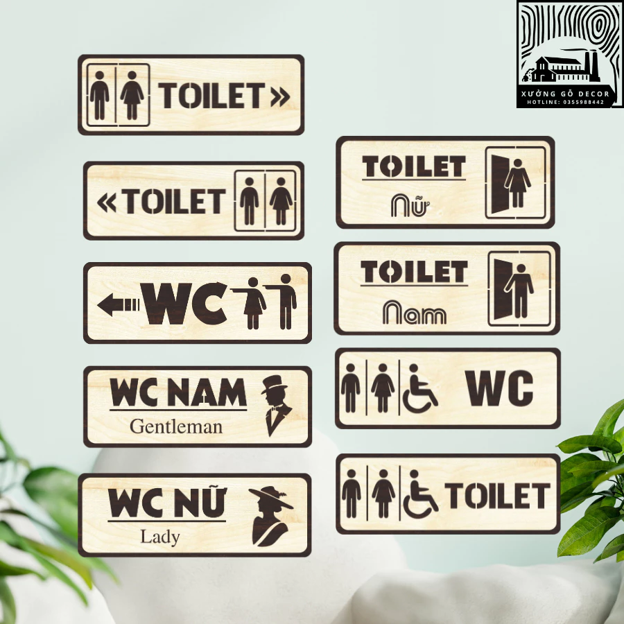 Biển chỉ dẫn nhà vệ sinh, toilet, WC chỉ dẫn.