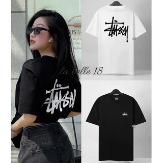 Áo Thun STUSSY Cổ Tròn Form Unisex Áo Phông Form Thụng Rộng IN Chữ