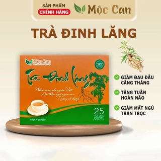 Trà Đinh Lăng Mộc Can, Trà túi lọc thảo mộc giúp ngủ ngon, chống tiền đình tăng tuần hoàn máu não, Hộp 25 gói.