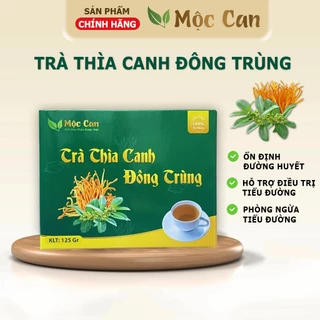 Trà thìa canh đông trùng Mộc Can, Trà thảo dược hạ và ổn định đường huyết, tăng cường sức khỏe, khí huyết. Hộp 25 túi