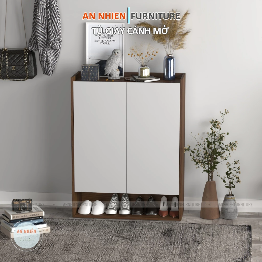 Tủ Giày Thông Minh Cánh Mở 5 Tầng Có Hậu Kín CMAN65/80 – Nội Thất An Nhiên