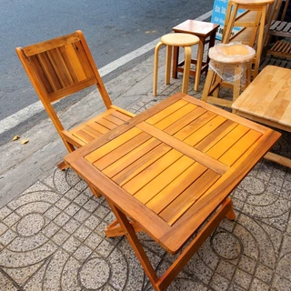 Bàn Trà - Bàn cafe - bàn kinh doanh quán cafe gập được bằng gỗ tràm sơn cánh dán 60x45 - Homevuive