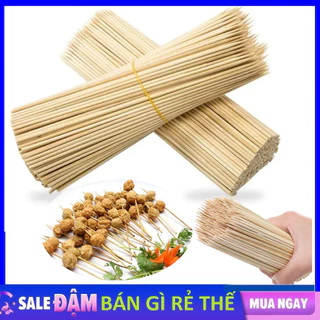 Bịch 500g Que Xiên Tre Đầu Nhọn, Tăm  Đũa Tre Loại  15cm & 20cm Dạng Tròn Chất Liệu Tự Nhiên An Toàn Sử Dụng