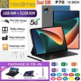 𝐑𝐞𝐚𝐥𝐦𝐞 Máy tính bảng P70 12 inch Android 13.0 16GB RAM 512GB ROM Dual SIM 5G LTE WiFi 2.4/5G Android Tab