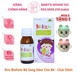 Kẽm Biolizin Kẽm Zinc Lysine cho bé biếng ăn - Chai 50ml